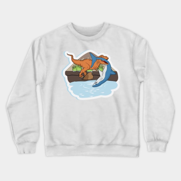 Shark And Dinosaur For Boys Crewneck Sweatshirt by macshoptee